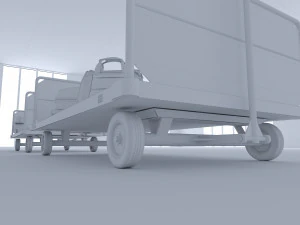 airport baggage carts 3D Model