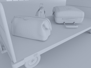 airport baggage carts 3D Model