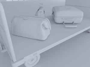 airport baggage carts 3D Model
