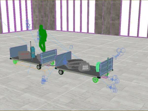 airport baggage carts 3D Model