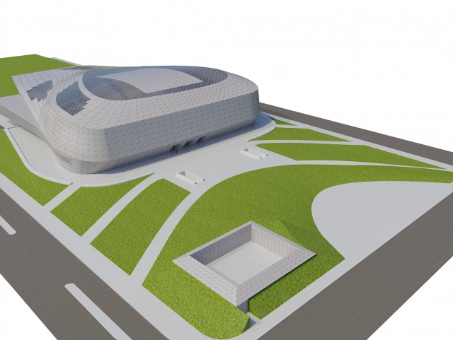 baku congress hall Model 3D .c4d .max .obj .3ds .fbx .stl .blend 
