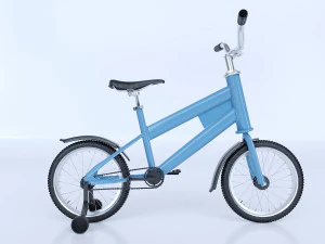bicycle with training wheel 3D Model