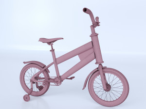 bicycle with training wheel 3D मॉडल