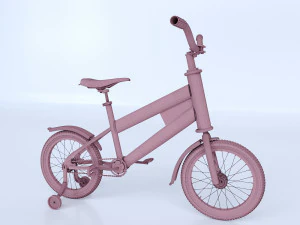 bicycle with training wheel 3D Model