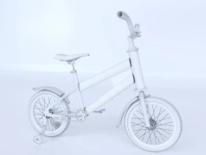 bicycle with training wheel 3D Model