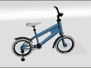 bicycle with training wheel 3D मॉडल