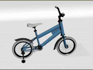 bicycle with training wheel 3D Model