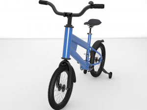 bicycle with training wheel 3D Model