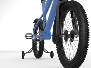 bicycle with training wheel 3D Model