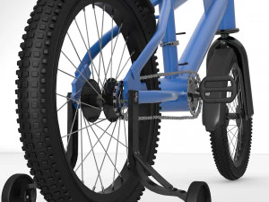 bicycle with training wheel 3D Model