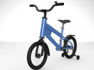 bicycle with training wheel 3D Model
