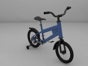 bicycle with training wheel 3D Model