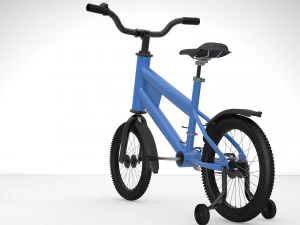 bicycle with training wheel 3D Model