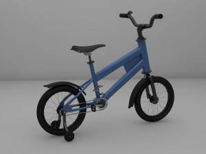 bicycle with training wheel 3D Model