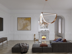 white interior 3D-Modell