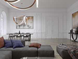 white interior 3D-Modell