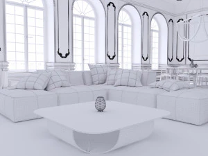 white interior 3D Model