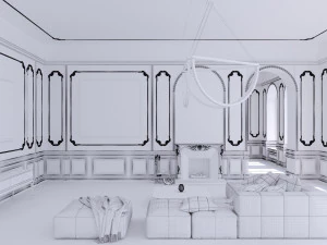 white interior 3D Model
