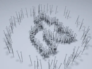 sticks for street decoration 3D Model