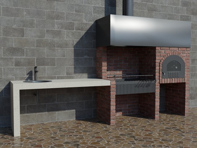 barbecue 3D Model .c4d .max .obj .3ds .fbx .stl .blend 