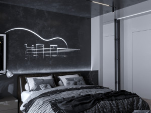 young dark bedroom 3D Modell