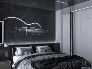young dark bedroom 3D Model