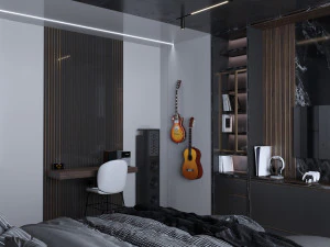 young dark bedroom 3D Model