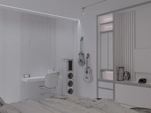 young dark bedroom 3D Model