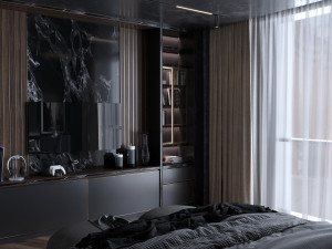 young dark bedroom 3D Modell