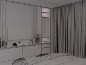young dark bedroom 3D Modell