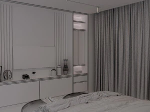 young dark bedroom 3D Model
