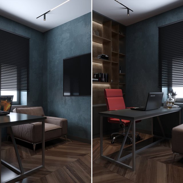 workplace room 3D 模型 .c4d .max .obj .3ds .fbx .stl .blend 