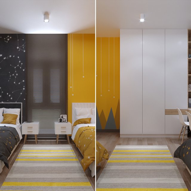 children room 3D Модель .c4d .max .obj .3ds .fbx .stl .blend