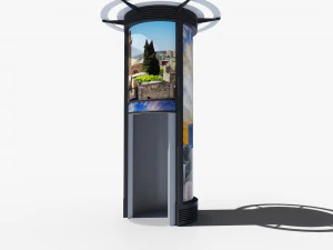 Papan iklan jalan kolom iklan Model 3D