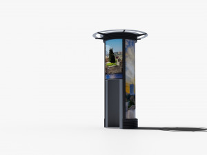 Advertising column street billboard 3D मॉडल