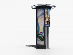 Advertising column street billboard 3D मॉडल