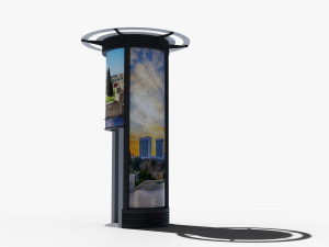 Advertising column street billboard 3D मॉडल
