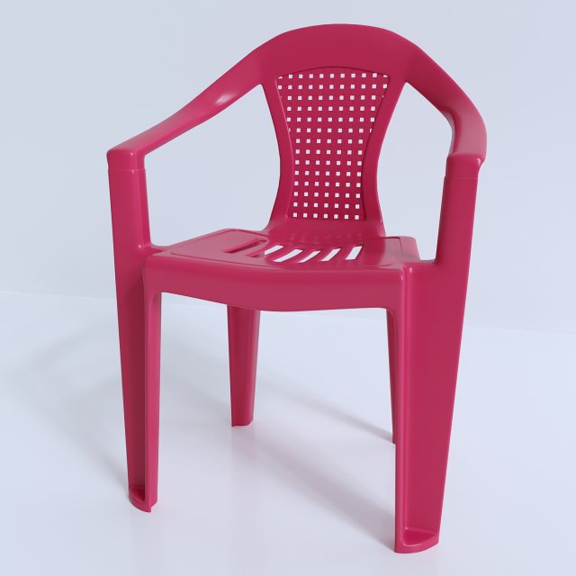 plastic chair 3D Модель .c4d .max .obj .3ds .fbx .stl .blend 