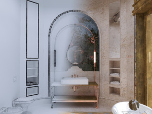Bathroom in a Provance style 3D Model