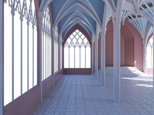 gothic hall Modèle 3D