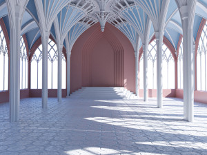 gothic hall Modèle 3D