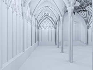 gothic hall Modèle 3D