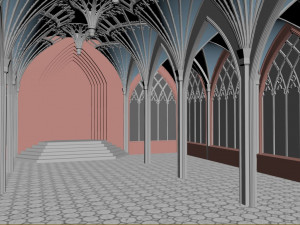 gothic hall Modèle 3D