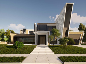 futuristic villa exterior 3D 模型