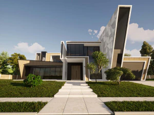 futuristic villa exterior 3D Model