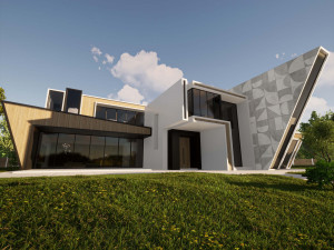 futuristic villa exterior 3D 模型