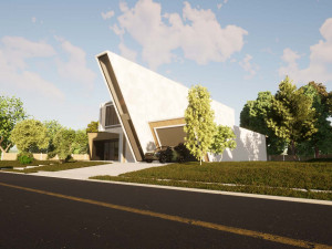 futuristic villa exterior 3D 模型