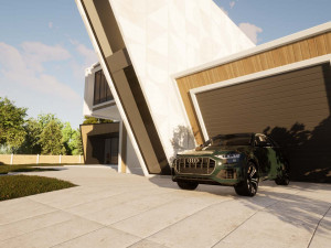 futuristic villa exterior 3D 模型