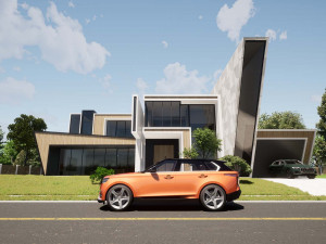 futuristic villa exterior 3D 模型
