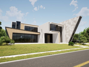 futuristic villa exterior 3D 模型